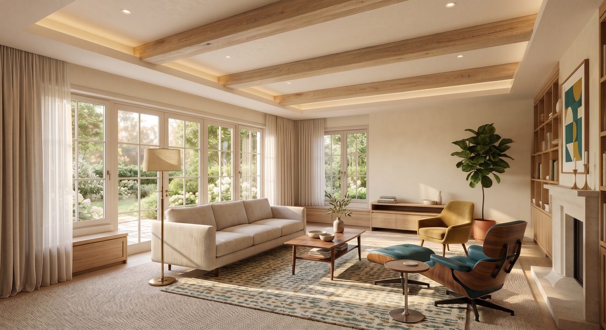 A room staged in the Scandinavian style